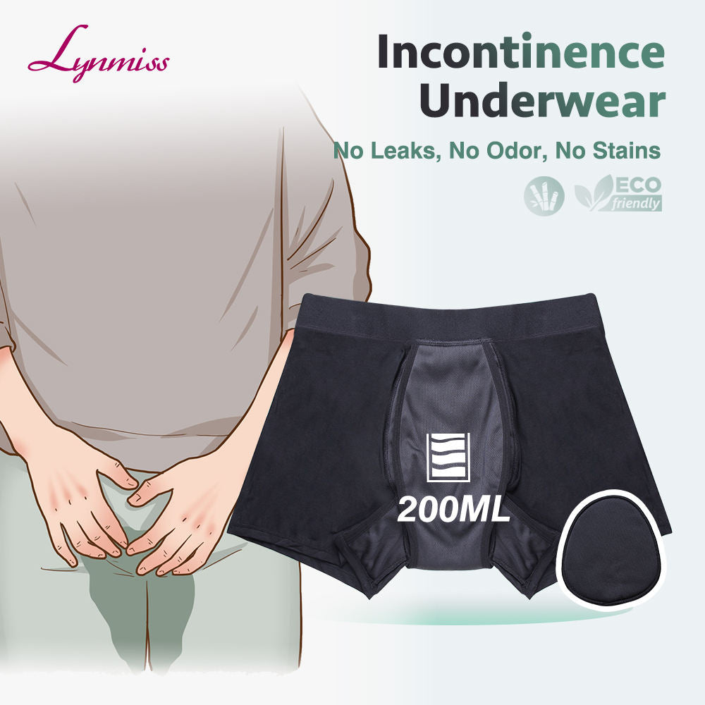 Washable Reusable Men's  Leak-Proof Boxer Briefs